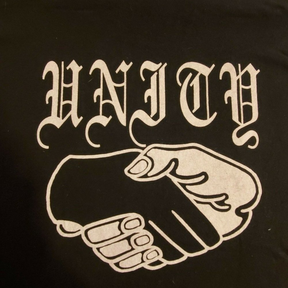 Unity T-Shirt by Alstyle Classic 1301 Size 2XL Black with Handshake Multi Racial